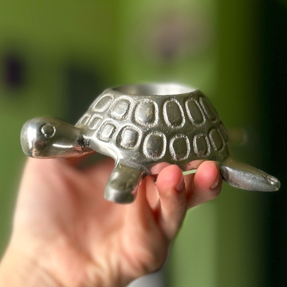 Other - Rustic Metal Nautical Sea Turtle Baby Tea Light Candle Holder Decorative Accent